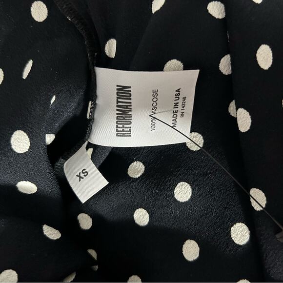 Reformation Casa Blanca Sheer Top Cardigan Polka Dot black white EUC size XS - Picture 12 of 14